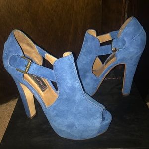 Blue suede heel-Steve Madden